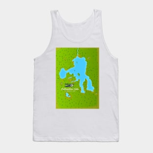 Yellowstone Lake, Wyoming Map Tank Top